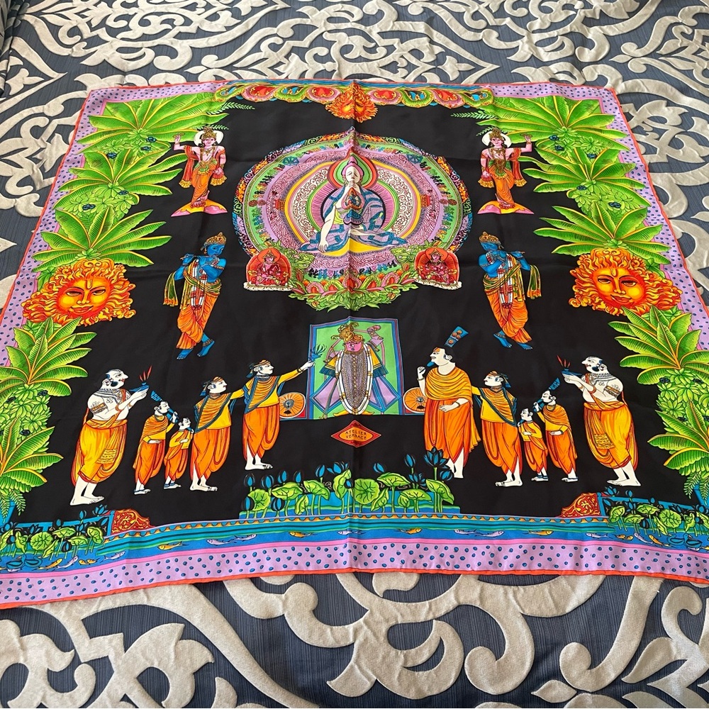 Versace Multicolor Silk Scarf